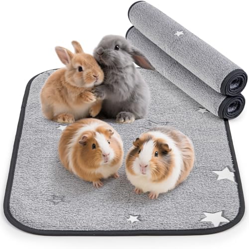 Schnell Saugfähige Pipi Pads für Meerschweinchen und Kaninchen, 40x60 cm | 2er-Set Waschbare Guinea Pig Pads, Auslaufsicher und Weich Kleintiere Pipi Matte, ideal für Käfig, Auto &
