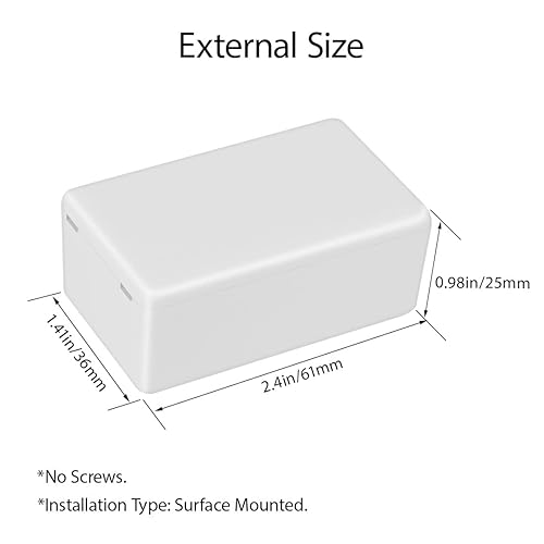 Miniatura 3 de LeMotech Project Box - Caja de 10 piezas de plástico ABS para proyectos eléctricos, caja de conexiones pequeña para electrónica, color blanco, 2.40
