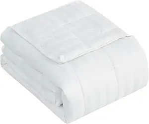  Weighted Blanket for Adults (20 lbs, 60" x 80", Snowy Stripes) Heavy Blanket for Sleeping Perfect for 190-210 lbs, Queen Size Breathable Blanket with Premium Glass Bead, Machine Washable