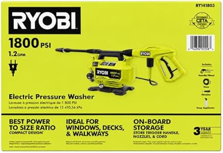 RYOBI 1800 PSI 1.2 GPM Cold Water Corded Electric Pressure