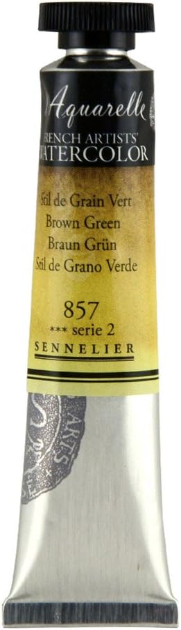 SENNELIER L'Aquarelle French Watercolor, 21ml Tube, S2 Brown Green