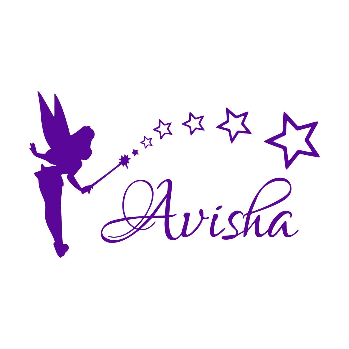 Little Fairy Wall Stickers Girls Personalized Name Wall Decals Kids Room Headboard Wardrobe Art Decor Vinyl Wall Murals Small - 32x57cm