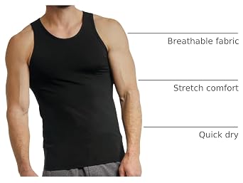 32 Degrees Comfort Mesh Tank Top, 3 Pack, X-Large Black
