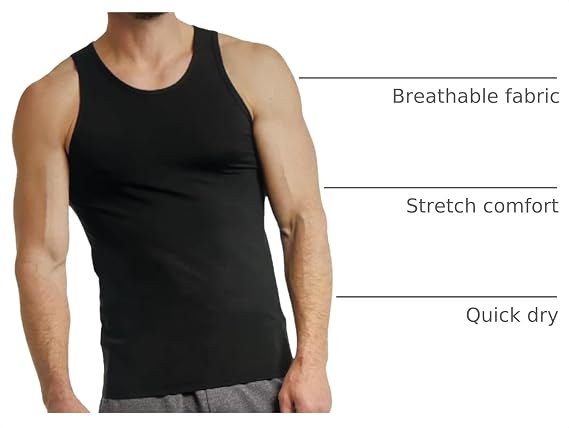 32 Degrees Comfort Mesh Tank Top, 3 Pack, X-Large Black