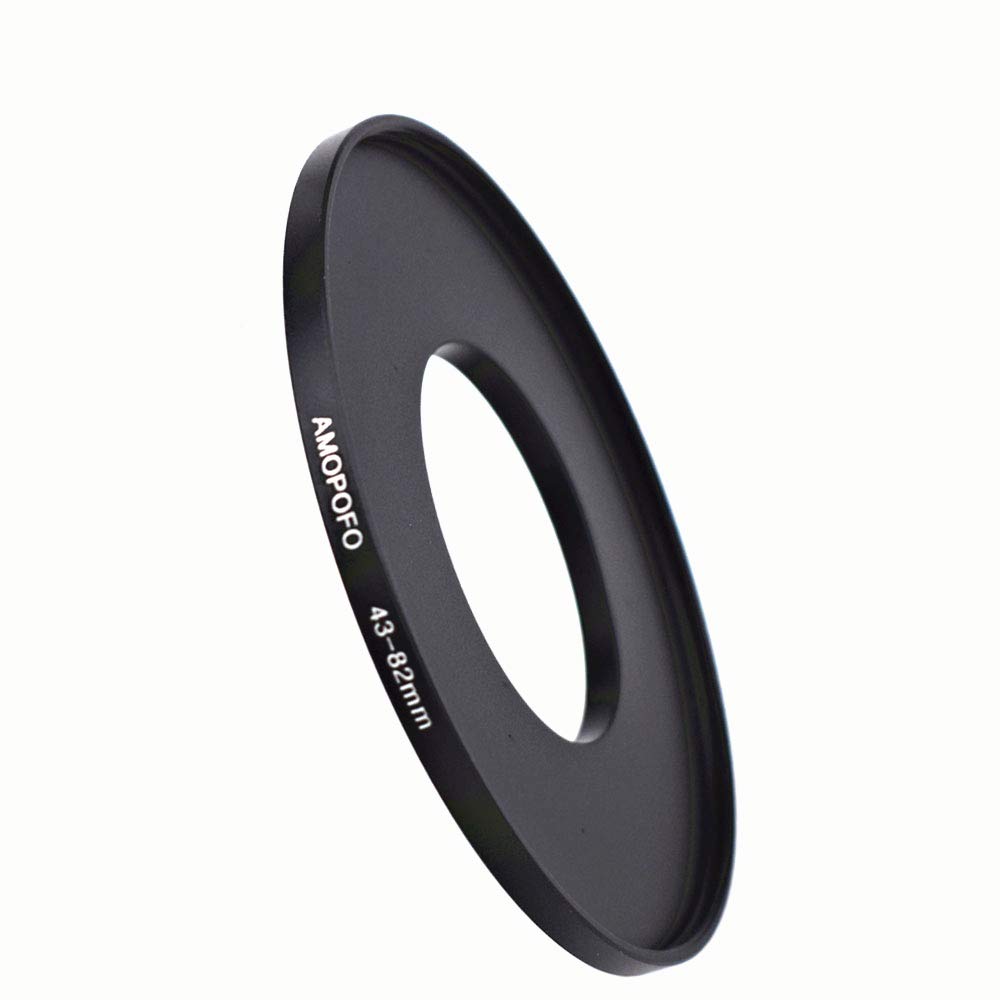 43 to 82 mm metal filter ring, 43-82 mm Step up filter adapter ring - from camera lens with 43 mm filter thread to 82 mm filter ring