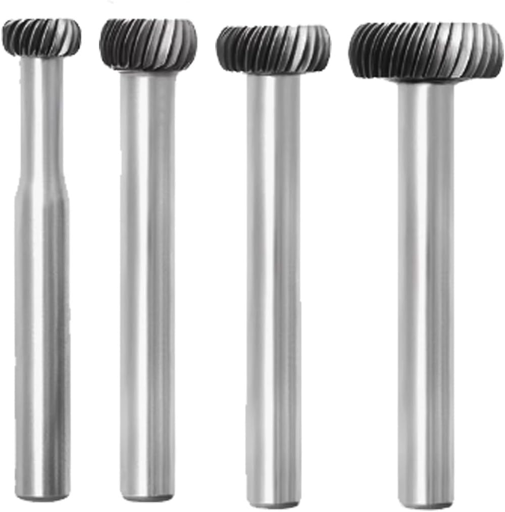4 Pcs Single Slot Carbide Burr, 1/4'' Shank T Shape Aluminum Cutting Carbide Burs for Drill, Rotary Tools (T Type)