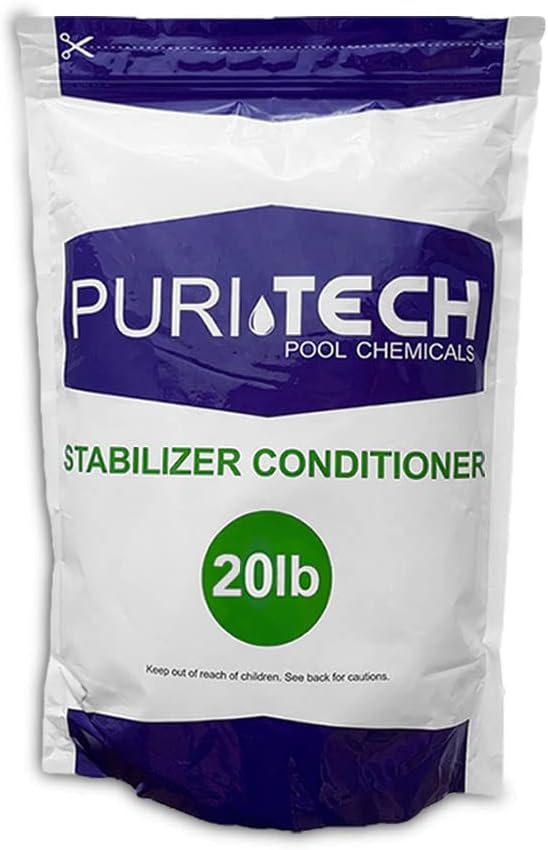 20 lbs Puri Tech Stabilizer Conditioner Cyanuric Acid UV Protection for Swimming Pools and Spas