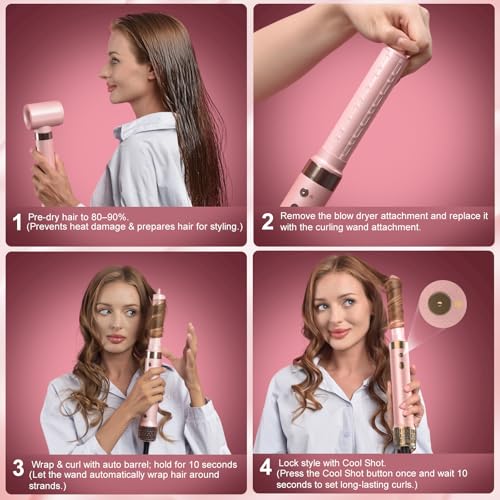 Mythsight StyleVibe™ 8-in-1 Multi-Styler, Blow Dryer Brush & Thermal Brush with Auto Wrap Curl L/R, Fast Drying, Smooth Blowouts, Root-Lift Volume, No Heat Damage Frizz-Free Air Styler with Travel Bag by Mythsight - Image 8
