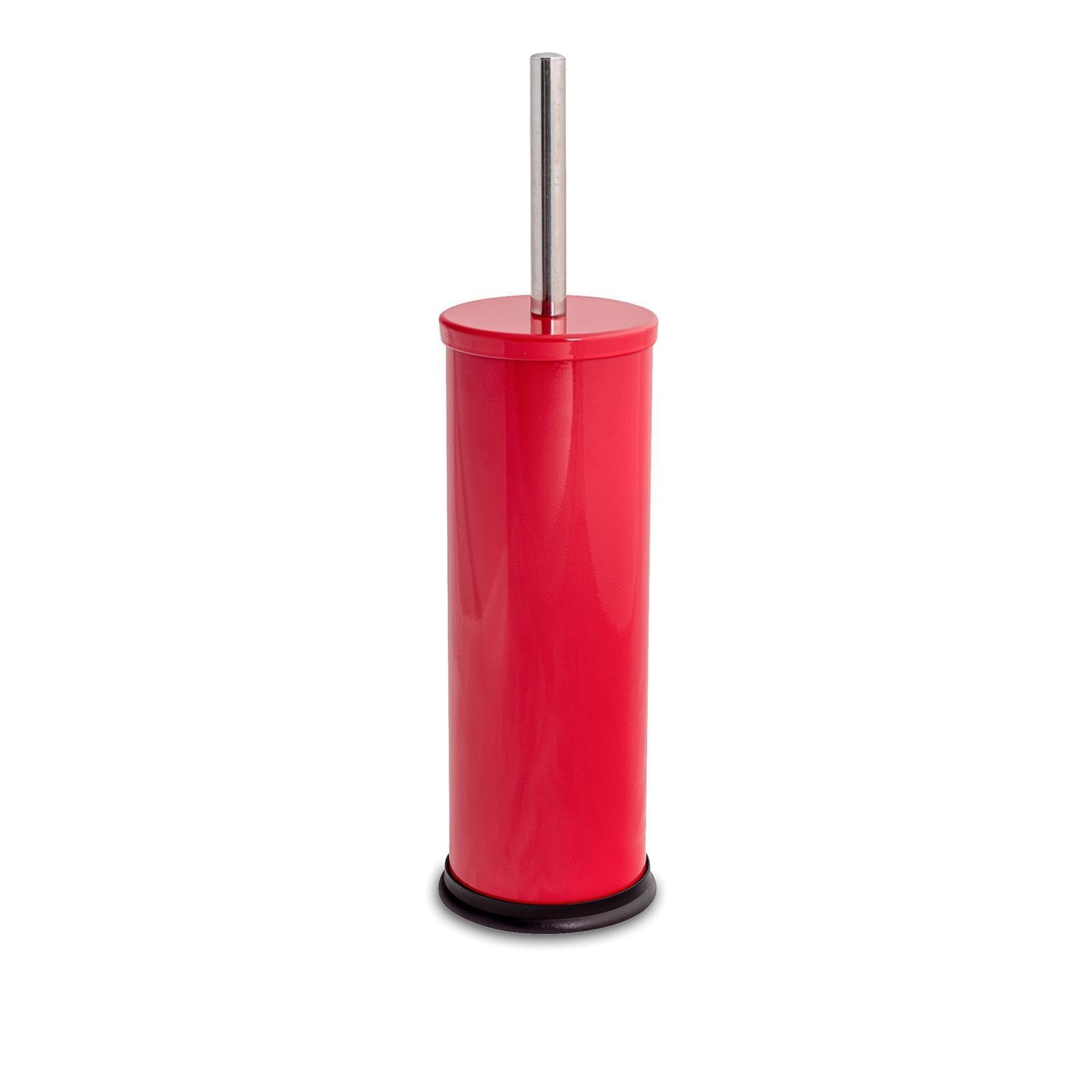 Harbour Housewares Red Round Stainless Steel Toilet Brush & Holder