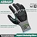 Kebada Impact Protection Gloves, ANSI A2 Cut Resistant Work Gloves with Grip, Touchscreen, Sandy Nitrile Coated,Black, Large