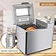 COOCHEER Brotbackautomat mit Kapazität bis zu 900 g, intelligente und automatische Programme, 3 Brotgrößen, 550 W, 36 x 22 x 30 cm, silber