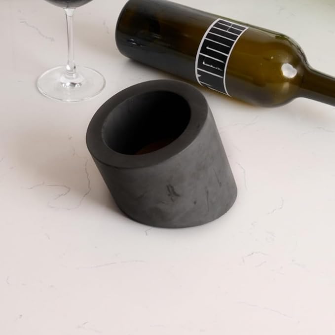 Soporte para Botellas de Vino de Concreto Gris Inclinado, de Mesa miniatura 8
