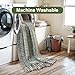 Collive Hallway Runner Rug, 2' x 5' Soft Washable Kitchen Runner Rug, Olive Green/Cream Contemporary Modern Laundry Room Rugs Indoor Hand-Woven Cotton Carpet for Bedroom Entryway Front Door Farmhouse