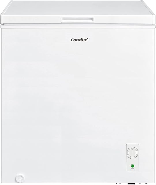 COMFEE' RCC199WH1(E) 198L Freestanding White Chest Freezer with Adjustable Thermostats, 4 Star Freezer Rating, Suitable for Outbuildings, Garages and Sheds