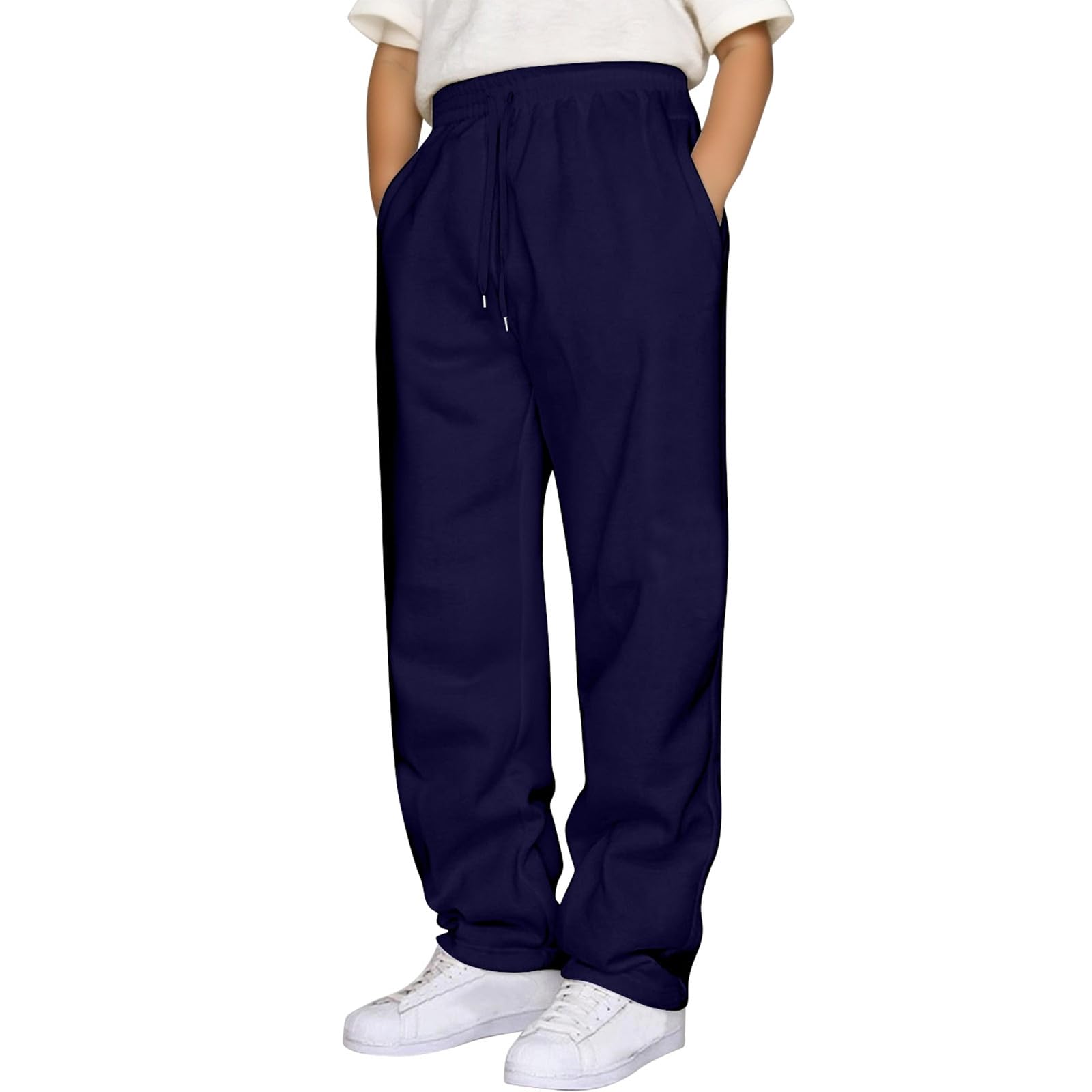 Jogging garçon avec cordon coupe ample confortable navy - 8