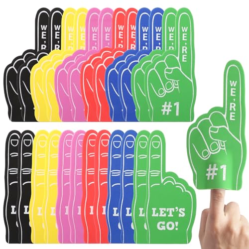 TIESOME 24pcs Mini Foam Finger #1 Sports Fan Foam Finger,
