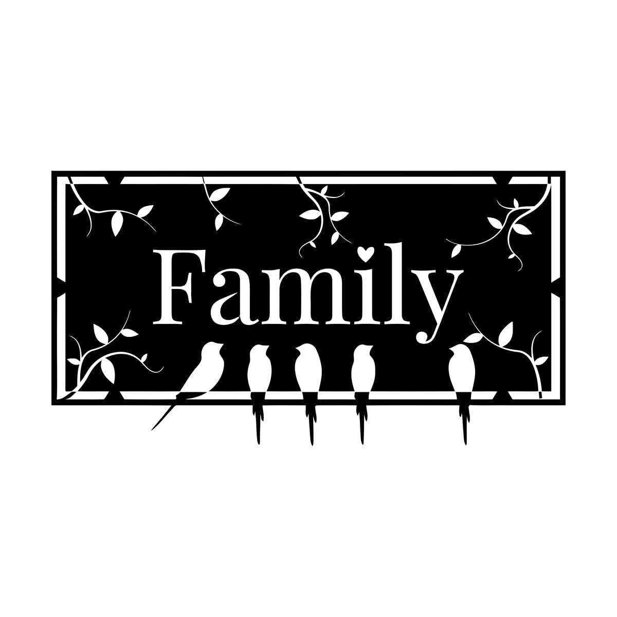 Wall Decals Paster Paper Welcome to Home Family Birds Silhouette 48x88.4cm It Won't Fall Off Large Black