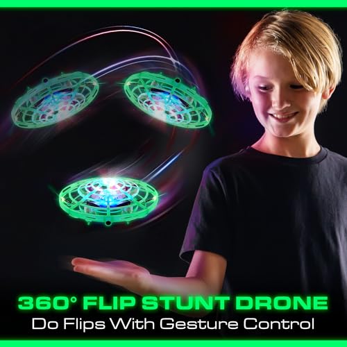 Image of Force1 Scoot Glow Hand Operated Drone for Kids or Adults- Glow in the Dark Hands Free Motion Sensor Mini Drones, LED Lights, 360 Flips, Easy Indoor Small UFO Flying Orb Ball Drone Toy for Boys Girls
