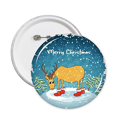 Badge Cerfs Noël en lot de 5 boutons ronds pour décoration et accessoires de fête