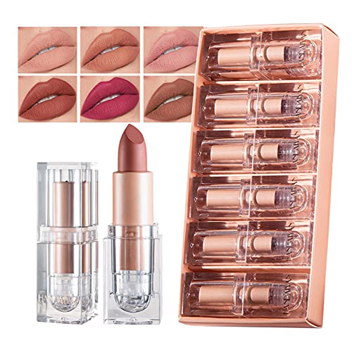 6 Couleur Set Rouge Liquide Mat Longue Tenue Waterproof Liquid Lipstick Matte Rouge a Levre Mat Waterproof Longue Tenue de Rouges à Lèvres Permanent et Imperméable Rouge à Lèvres Mat Hydratant (B) Cover