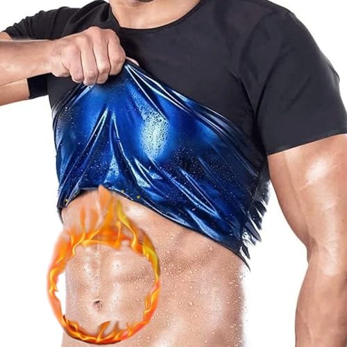 joyvio Sauna Weste Korsett Taille Trainer Body Top Shapewear Schlankheits-T-Shirt Kurzarm Trainingszubehör Anzug Bauchkontrolle Abnehmen Heat...