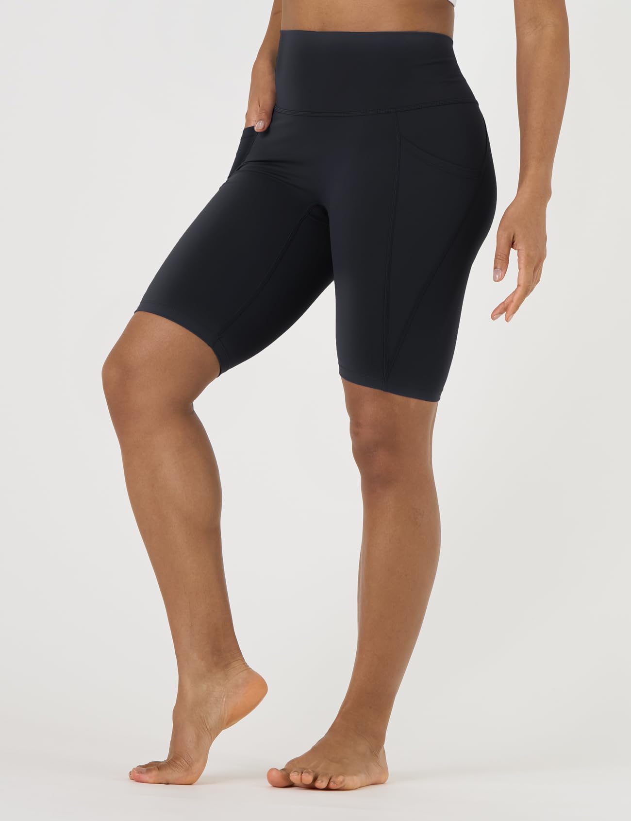 LAPASA Pantaloncini Sportivi Yoga a Vita Alta Donna con/Senza Tasche Laterali L52A1/B1 - Abbigliamento Sportivo Shorts Contenitivi Corsa Fitness Leggings Allenamento Bici Spinning Zumba