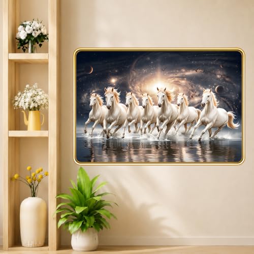 Image of 7 Running Horses Vastu Photo Frame, 16x24 Inch