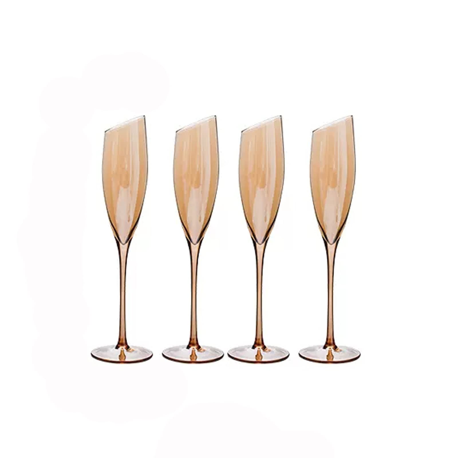 Verres à champagne Verres à champagne inclinés créatifs 180ml Verres en verre étincelants Ensemble de 4 Flûte à champagne de luxe à la maison Gobelets faits à la main Flûtes à champagne (Couleur : Gri