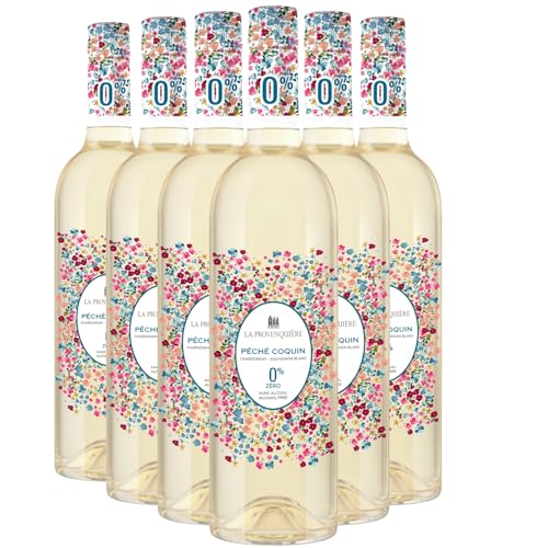 Péché Coquin 0% Sans Alcool - Blanc - La Provenquière - Vin de France - Vin Blanc (6x75cl) HVE Sans Alcool