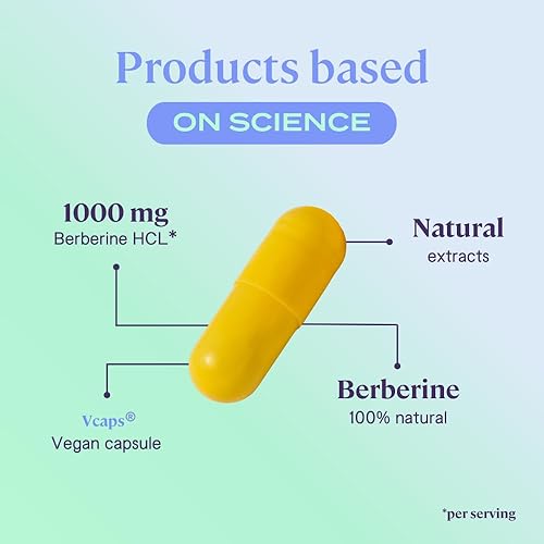 Miniatura 6 de Suplemento de erberina de 1000 mg, 120 cápsulas veganas, 500 mg de extracto de berberina pura por cápsula, sin OMG, sin azúcar y sin gluten