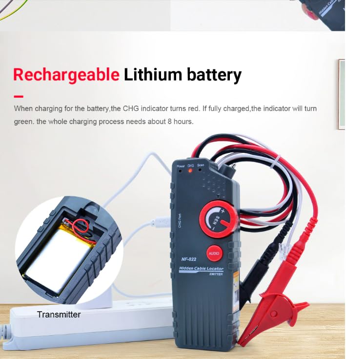 KONGTEN NF-822 Cable and Network Tester charging process