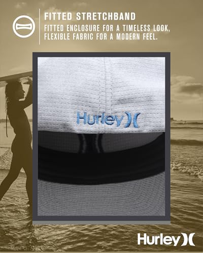 Image of Hurley Men's Baseball Cap - Lightweight Curved Bill H2O Dri Fitted Caps for Men