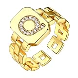 bestyle anello donna iniziale q anello iniziale oro anello da mignolo donna oro regolabile con confezione regalo