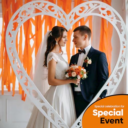 Image of 4 Orange Streamers, 382ft Pack of Crepe Paper Party Decorations | Each roll is 82 ft long and 1.8 Inch wide ideal for Birthday Party Decor, Baby showers and Cultural Parties
