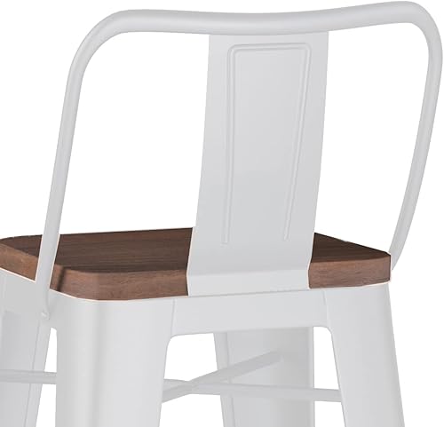 Miniatura 52 de SIMPLIHOME Rayne - Taburetes de encimera (juego de 2) – asientos de cocina de metal de 24 pulgadas de altura de asiento en blanco, asientos