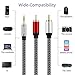 Nanxudyj 2RCA to 3.5mm Cable 25ft,Nylon-Braided 3.5mm AUX Cord to 2RCA Audio Cable for Stereo Receiver Speaker Smartphone Tablet HDTV MP3 Player & More Stereo Cable Audiophiles Headphone 2RCA Cable