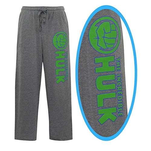 SuperHeroStuff Incredible Hulk Fist Men's Pajama Pants- Medium (32-34) Grey