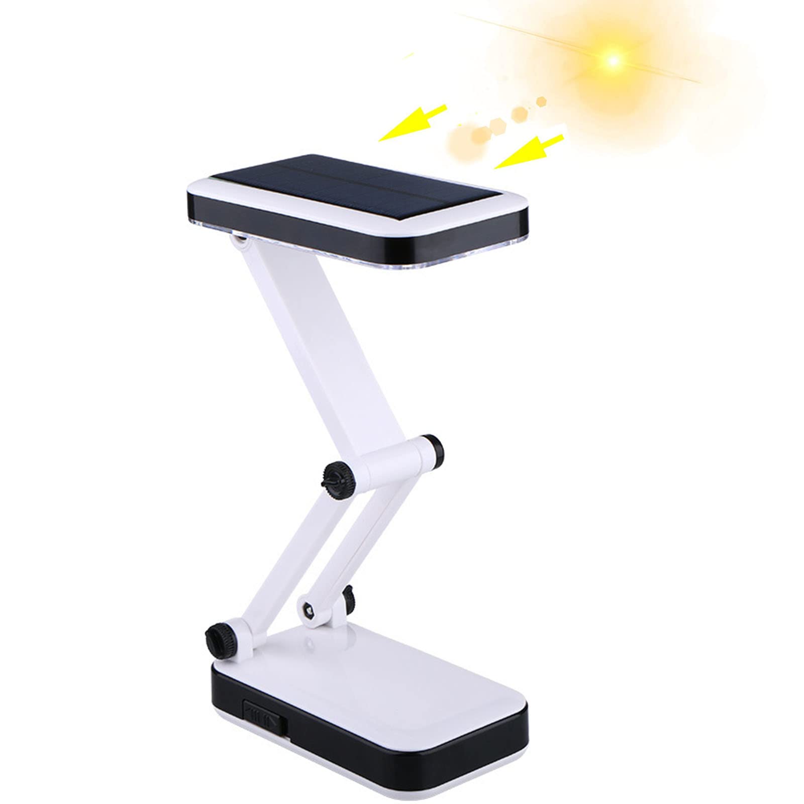 Lampara de Escritorio LED Solar Lampara de Mesa a Bateria Recargable 2 Niveles de Luminosidad Lampara de Lectura Plegable Luz de Mesa a Solar con Cable Lámpara de Sobremesa Eye Care Batería 800 mAh