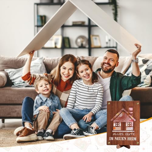 ASOFTY Neues Zuhause Geldgeschenk aus Holz, Geldgeschenke Verpackung Mit Grußkarten und Umschlag für Einzugsgeschenke Wohnung