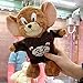 SZSBLT Juguete de Peluche de Tom y Jerry, Lindo Juguete de Peluche de 28 CM, Oso Pardo Jerry, Paraguas Amarillo, Adornos de Peluche de muñeco de Peluche con patrón de Cervatillo Verde
