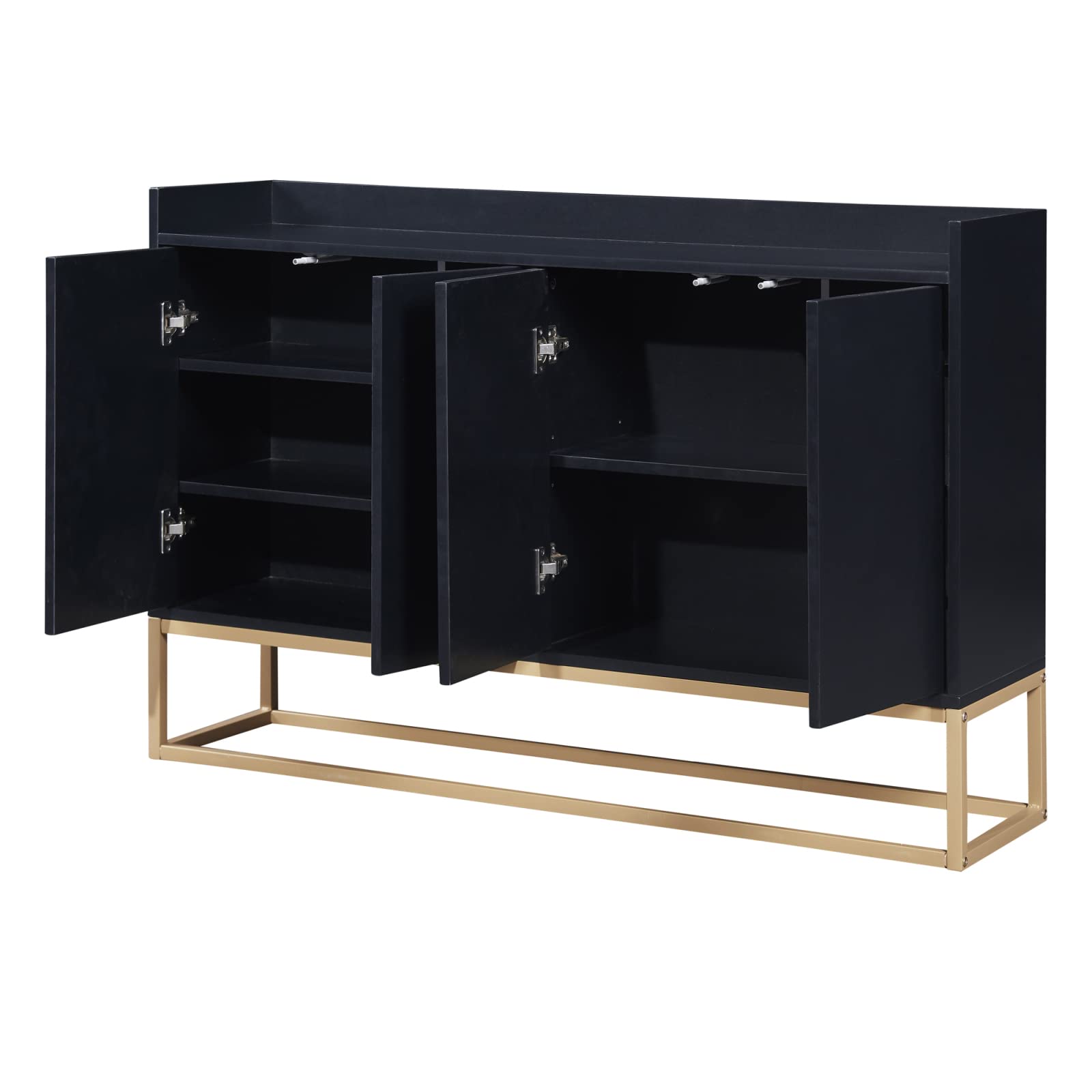 Niedriger Tisch für Esszimmer, schwarz, 120 x 30 x 80 cm, Sideboard, Küche, 120 cm, Wohnzimmer, Aufbewahrung, Sideboard, Küche, schwarz, Sideboard, Küche, niedrig