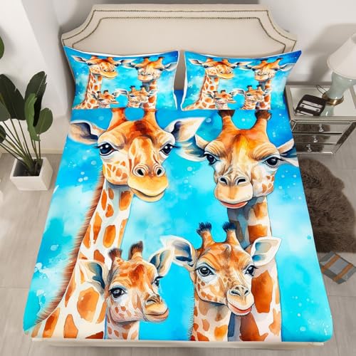 Drap-housse polyester animaux Manfei avec 2 taies lit double - 2