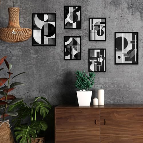 Nacnic Set of 6 Bauhaus Black And White Posters with design illustration to decorate the walls of home. Rooms, office, shop - Image 4