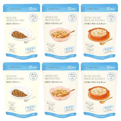 リトルワンズ 無添加 離乳食 12ヶ月 [ 国産 オーガニック野菜使用 完了期 ベビーフード ] 6個セット (国産牛カレー、肉じゃが、鮭の豆乳煮込み 各2個)のサムネイル
