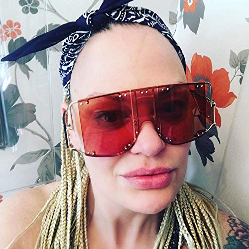 Image of COTIA /Fashion Square Sunglasses Women New Oversized Mirror Men Shades Glasses Luxury Brand Metal Rivet Fashion Female Eyewear
