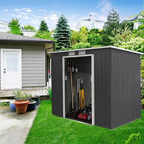 Metall Gerätehaus, Metallschuppen,203 x 183 x 117 cm Gartenhaus Schuppen mit Schiebetür, 4m³, Zur Aufbewahrung von… – Bild 7