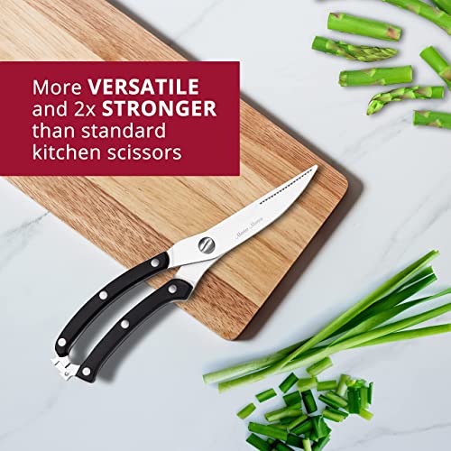 Master Maison Premium 19-Piece Kitchen Knife Set With Wooden Storage Block And Cleaver Knife Set With Edge Guard Cover And Gift Box | German Stainless Steel, Black #TOP7