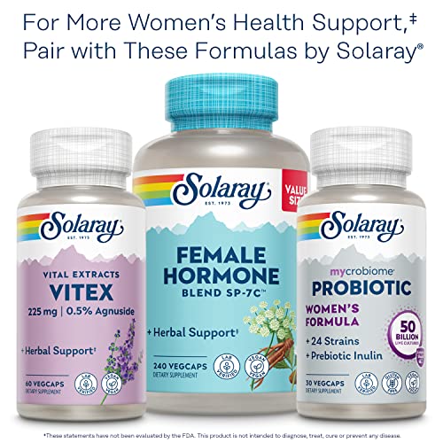 Image of SOLARAY Once Daily Phytoestrogen - Phyto Estrogen Supplement for Women with Black Cohosh, Dong Quai, Wild Yam, Soy Isoflavones - Women's Health Support - 60-Day Guarantee, 30 Servings, 30 VegCaps