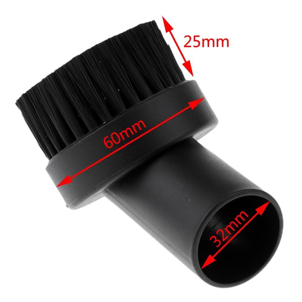 Gralara Brosse Ronde pour Aspirateur de 32 Mm, Brosse à Poussière Courte, Tube Télescopique Réglable de 25 Mm, Tuyau D'extension en Acier Inoxydable pour