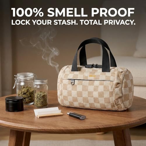 SafeDelux Smell Proof Bag with Combination Lock, Odorless Activated Carbon Fiber Smell Proof Container, Portable Stash Box for Travel, Home, Office & Gifts (Khaki) - Image 4